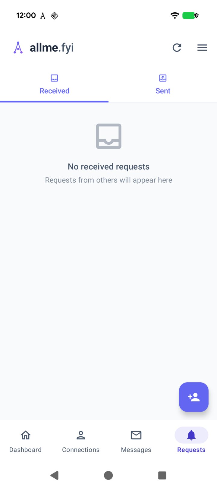 The Requests screen after Mateo denied the sign-in, with no requests left